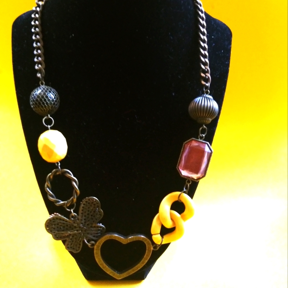 Butterfly and Heart Necklace